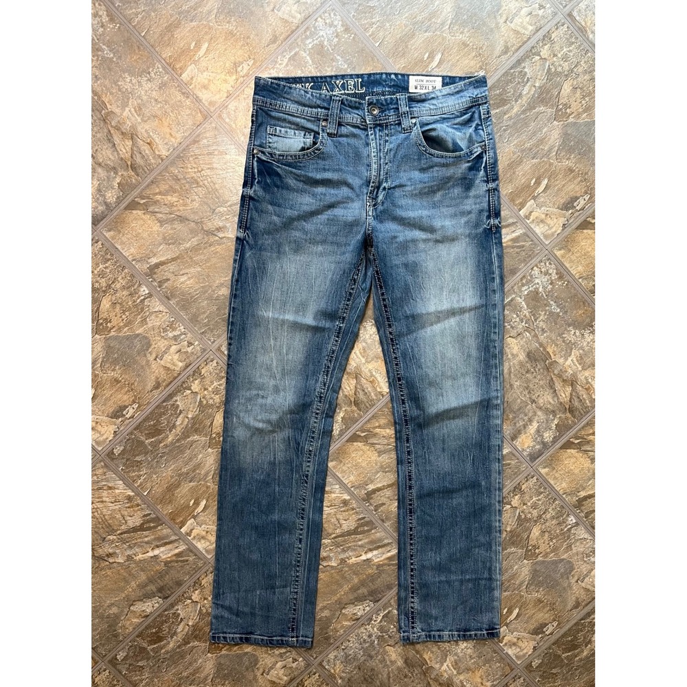 T.K. Axel Slim Boot Jeans Men 32x34 Blue Stretch Denim